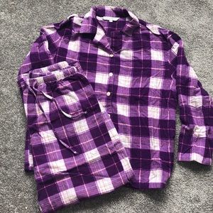Purple plaid pajamas